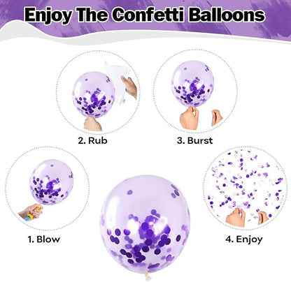 Purple Balloons Set 60 Pcs Dark Purple and Silver Balloons 12 Inch Royal Purple - Image 8