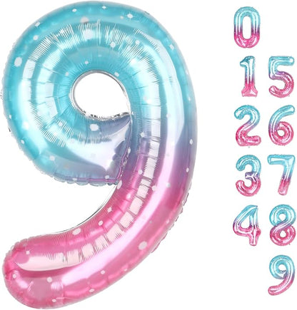 Number 9 Balloon 40 Inch for 9 19 Birthday Decorations, by Mluchee