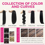 Lashey Clip in Hair Extensions Real Human Hair 7pcs 120g Straight Natural Black Mixed Chestnut Brown Hair Extensions Clip ins for Black Women 16 Inch
