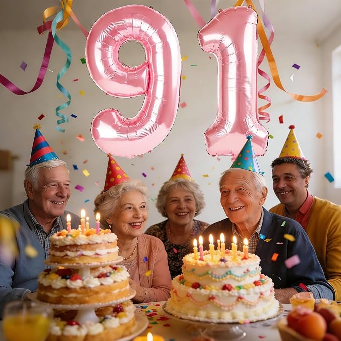 40 Inch Number 91 Balloons for 91st Birthday Party Decorations, 0-100 Jewelry - Image 2