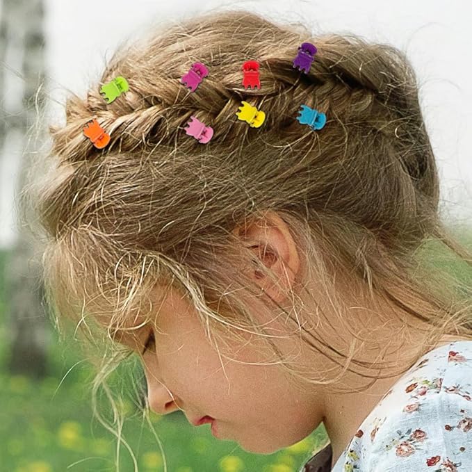 50 PCS Mini Hair Claw Clips， Bangs Strong Grip Multifunction Clamp Clips. (Bright colors)