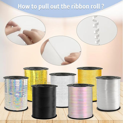 White Curling Ribbon, 500 Yard White Ribbon, Curling Ribbon, 1/5" Ribbon Curling - Image 5