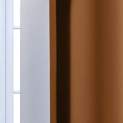 Yakamok Greyish White and Burnt Orange Ombre Curtains, Light Blocking Curtains - Image 5