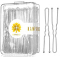 100PCS 2.4Inch U Shaped Hair Pins,Brown Bobby Pins for All Hair Types,Hair Pins for Women,Pain-Free U Pins for Buns With Box（Silver）