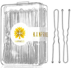 100PCS 2.4Inch U Shaped Hair Pins,Brown Bobby Pins for All Hair Types,Hair Pins for Women,Pain-Free U Pins for Buns With Box（Silver）