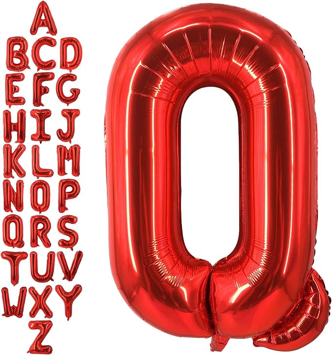 40 Inch Red Letter Q Balloons, DIY Phrase Foil Alphabet Letter Q Balloons DIY by LHOAVWE