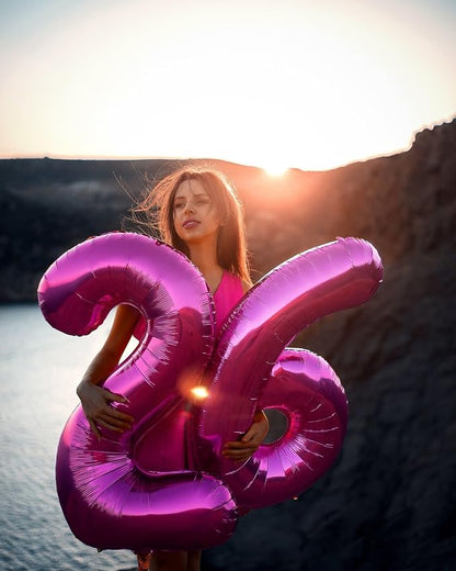 Rosy Purple Number 6 Balloon 40 inch, 6th Birthday Party Balloons Decoration | - Image 6
