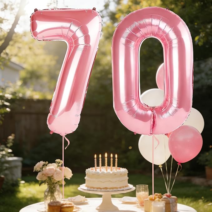 40 Inch Number 70 Balloons for 70th Birthday Party Decorations, 0-100 Jewelry - Image 3