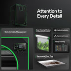 VIVOSUN S448 4x4 Grow Tent, 48"x48"x80" High Reflective Mylar with Observation Window and Floor Tray for Hydroponics Indoor Plant for VS4000/VSF4300