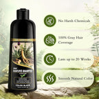 Black Hair Dye Shampoo, Ammonia Free Natural Herbal Ingredients Black Hair Dye for Women Men Gray Hair Coverage, Semi-Permanent Hair Color Shampoo