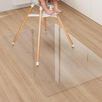 Area Floor Mat for Home, 3'×5' Transparent No Slip Waterproof Vinyl Area Rug, Spill Resistant Hard Floor Protector Cover for Kitchen, Easy Clean Splat Mat for Under High Chair