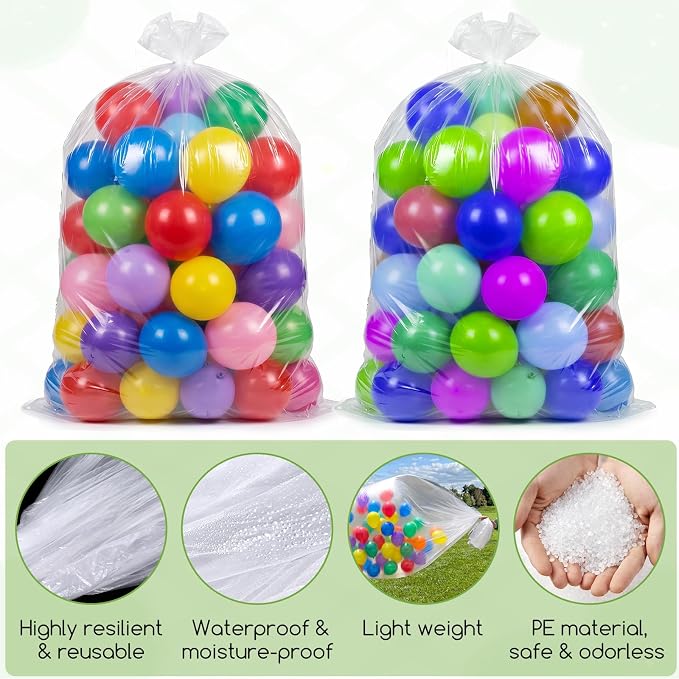 3 Pack Balloon Bags for Transport 98 x 59 Inch Reusable Clear Storage Bags - Image 3