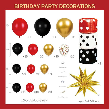 104pcs Casino Party Decorations Balloon Garland Arch Kit - Image 2