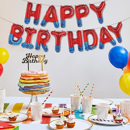 Spider Theme Happy Birthday Letter Balloons Banner, Party Decoration - Image 6