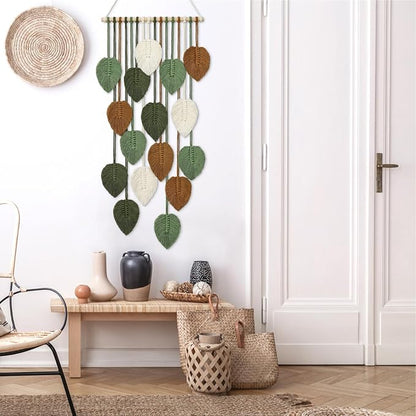 Vertical Macrame Wall Hanging Boho Home Decor Long Narrow Chic Wall Art | - Image 4