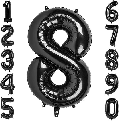 Black Number 8 Balloon 40 Inch, Foil Numeral by Unknown