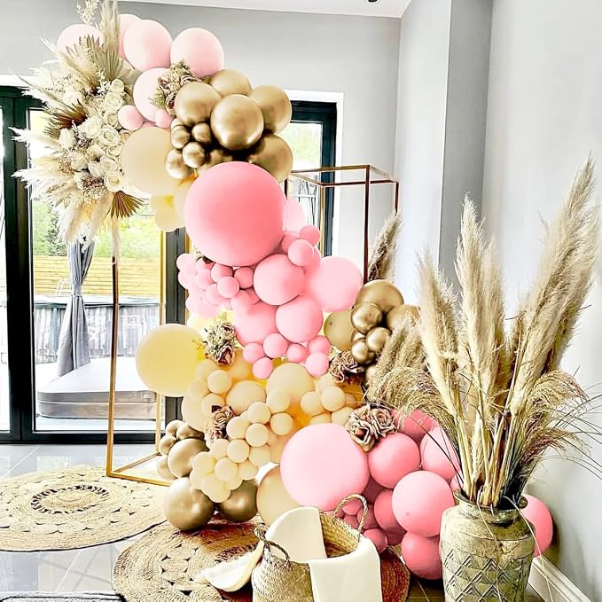 Blush Pink Neutral Gold Balloon Arch Kit - Image 6
