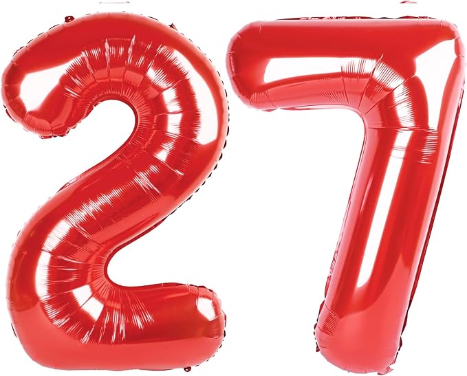 27 Balloon Number 40 Inch Red Balloons by Mluchee