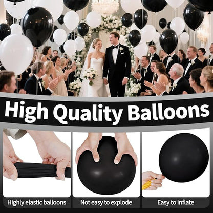 Black Balloon 110pcs, 12 Inch Thickened Latex Party Balloons Helium Bright Color - Image 4