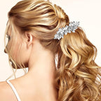 4 Pieces Rhinestone Bridal Hair Clip,Crystal Hair Clips, Rhinestone Jewelry Barrette Vintage Hair Accessories Pearl Hair Clips Hair Accessories for Women Wedding Golden Leaves Golden/Silver Pearls