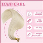 YoungSee I Tip Extensions Blonde Itip Human Hair Extensions Platinum Blonde 24 Inch 50s 50g Human Hair I Tip Extension for Long Straight Hair I Tip Human Hair Extension