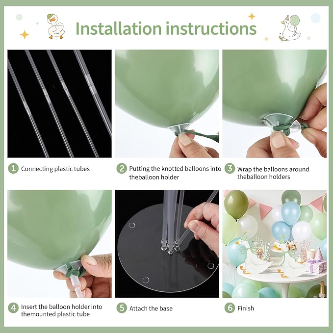12 Sets One Silly Goose 1st Birthday Decoration Goose Balloon Stand Kit Baby - Image 3