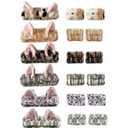 18PCS Cute Cat Ears Spa Headband for Washing Face Makeup Skincare Headband with Wrist Bands, Sleepover Party Supplies for Women/Teen Girl Trendy Stuff Present (18PCS Cat Ears, standard size)
