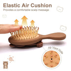 Mini Toddler Hair Brush Detangler Brush Kids Detangling Hairbrush Soft Massage Comb Small Travel Hair Brush for Thick Curly Thin Long Short（Brown）