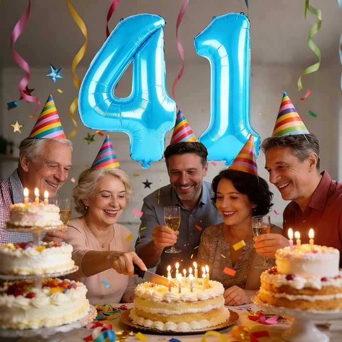 40 Inch Number 41 Balloons for 41st Birthday Party Decorations, 0-100 Jewelry - Image 2