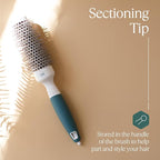 Professional Round Brush for Blow Drying - Small Ceramic Ionic Thermal Barrel Brush for Sleek, Precise Heat Styling and Salon Blowout - Lightweight Round Hair Brush (Barrel 1.3 inch, Bristle 2 Inch)