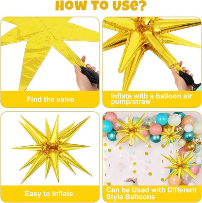 10 Pcs Star Balloons Explosion Balloons Foil Cone Balloon Magic - Image 7