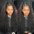 28 Inch Deep Wave Lace Front Wigs Human Hair 250% Density 13x6 HD Transparent Lace Frontal Wigs Human Hair Curly Wigs for Women Pre Plucked with Baby Hair Natural Color