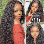 Julia Hair Bye Bye Knots Glueless Wig Curly Pre Cut Lace Front Wigs Human Hair for Women 12A Upgrade 7x5 Lace Closure Wig Pre Plucked with Pre Bleached Knots Put on and Go Natural Color 16 Inch