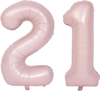 40 In Matte Pink Number Balloons Helium Foil Mylar Balloon Party Digital 21 | by Exquisitehighqualitypartydecorationstomeetyoureveryneed%EF%BC%81