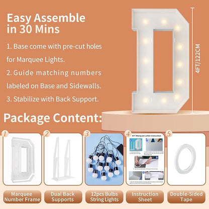 4FT Marquee Light Up Letters, Large Marquee Letters, Big Letters - Image 5