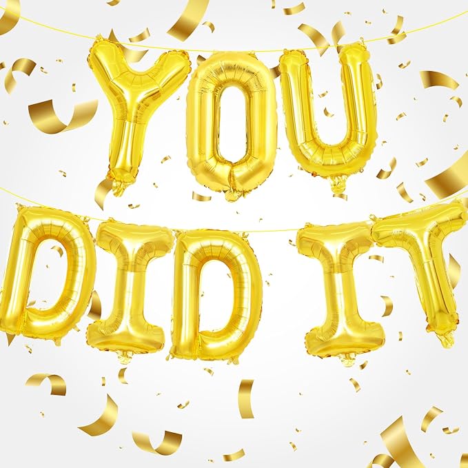 16 Inches YOU DID IT Graduation Letter Balloons Banner by Broeify