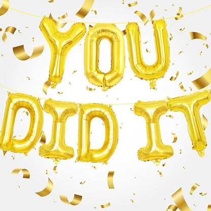 16 Inches YOU DID IT Graduation Letter Balloons Banner by Broeify