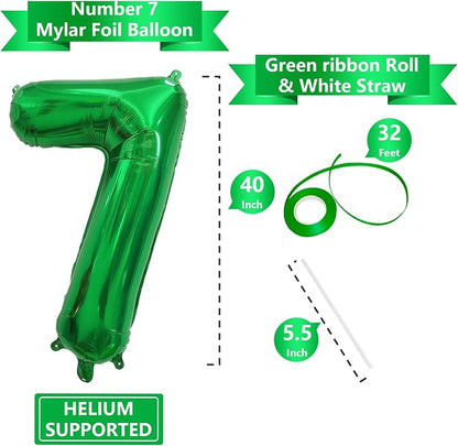 Number Balloons Green Party Balloon - Image 3