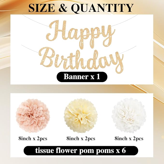 Champagne Gold Birthday Decorations - Image 5