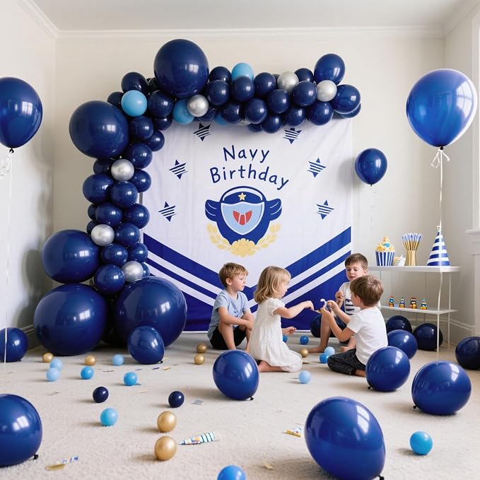 Navy Blue Balloons Latex Party Dark Blue 30 Pack 18 inch Round Navy Balloons - Image 4