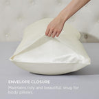 Bedsure Body Pillow Cover 20x54 Inches - Ivory Satin Similar to Silk Pillowcase for Hair and Skin, Cooling and Silky Long Body Pillow Case Cover with Envelope Closure, Gifts for Women Men