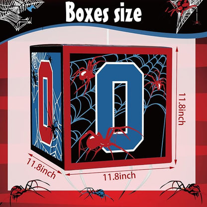 3 Pcs Spider 2nd Birthday Party Decorations Spider Theme Balloon Boxes Two - Image 3