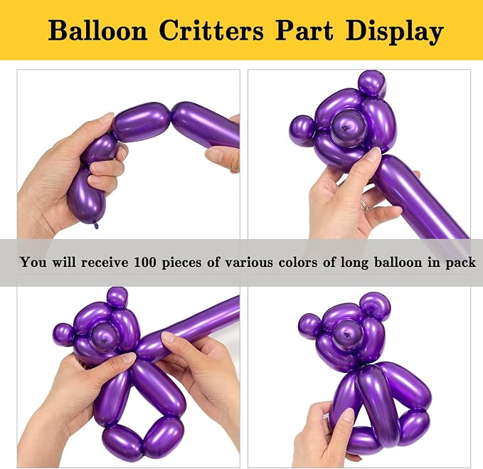 Metallic 260 long balloons 100 Pack Multicolored Twisting Animal Balloons - Image 6