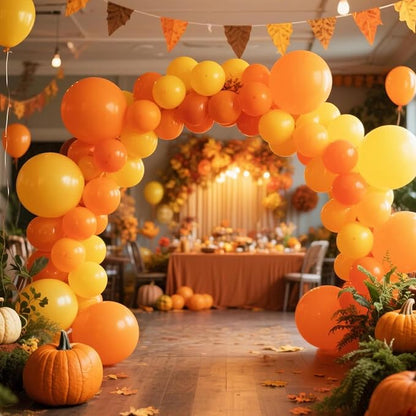 RUBFAC Orange Balloons Different Sizes Burnt Orange Balloon Arch 154pcs | - Image 5