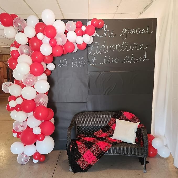 Red White Balloons Set, 35 Pack 12 Inch Red White Confetti Latex Party Helium - Image 8