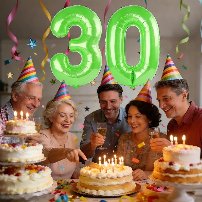 40 Inch Number 30 Balloons for 30th Birthday Party Decorations, 0-100 Fruit - Image 2