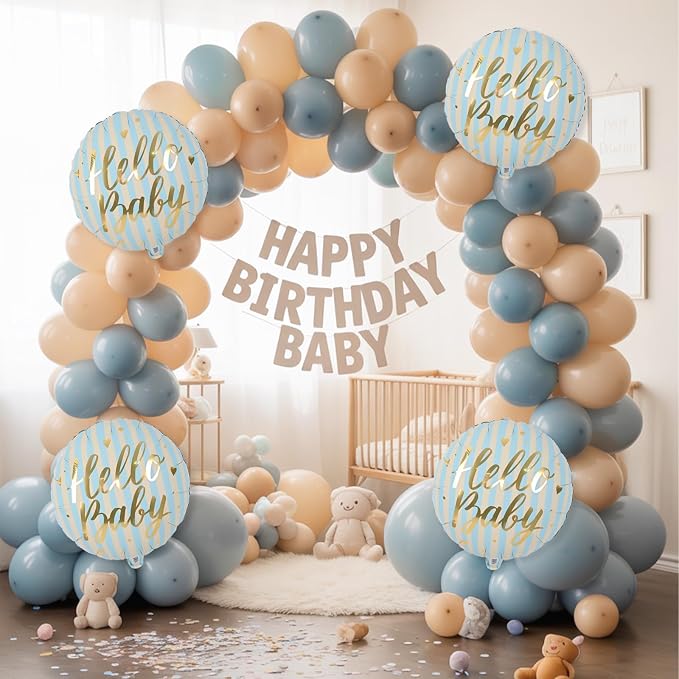 18" Hello Baby Foil Balloons for Welcome Baby Party Decorations, baby Blue - Image 7
