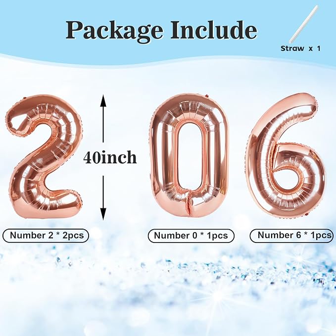 2026 Number Black Balloons 40Inch Balloon - Image 5