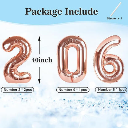 2026 Number Black Balloons 40Inch Balloon - Image 5