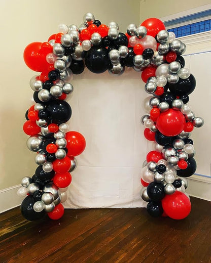 Red and Black Balloons Arch Kit, ADOINBY 140Pcs Matte Red Black Metallic Silver - Image 6